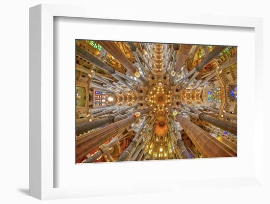 Spain, Barcelona. Sagrada Familia interior.-Hollice Looney-Framed Photographic Print