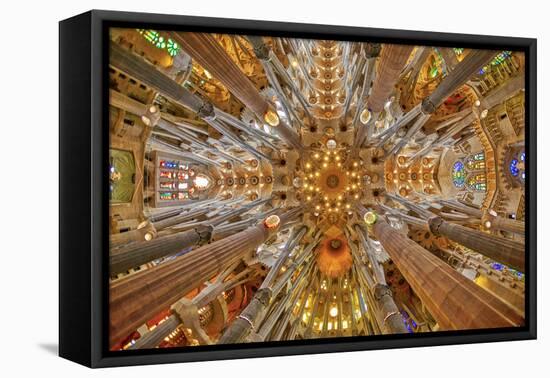 Spain, Barcelona. Sagrada Familia interior.-Hollice Looney-Framed Premier Image Canvas