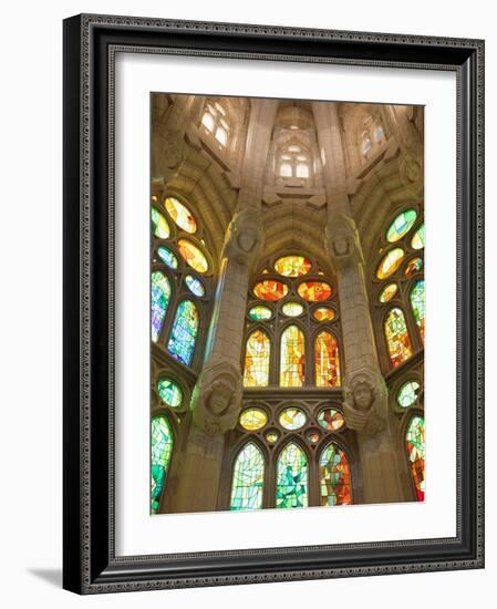 Spain, Barcelona, Sagrada Familia, Stained Glass Windows-Steve Vidler-Framed Photographic Print