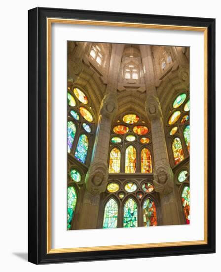 Spain, Barcelona, Sagrada Familia, Stained Glass Windows-Steve Vidler-Framed Photographic Print