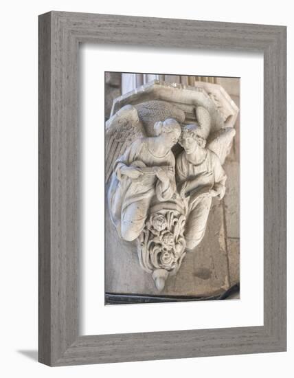 Spain, Barcelona, Stone Carving, Angels-Jim Engelbrecht-Framed Photographic Print