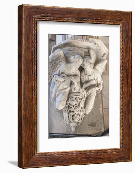 Spain, Barcelona, Stone Carving, Angels-Jim Engelbrecht-Framed Photographic Print