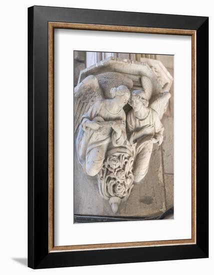 Spain, Barcelona, Stone Carving, Angels-Jim Engelbrecht-Framed Photographic Print