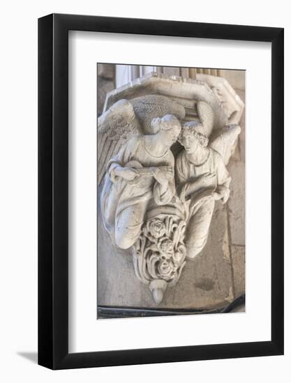 Spain, Barcelona, Stone Carving, Angels-Jim Engelbrecht-Framed Photographic Print