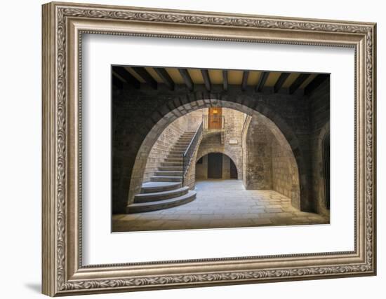 Spain, Barcelona, Temple Roma d'August, Staircase-Jim Engelbrecht-Framed Photographic Print