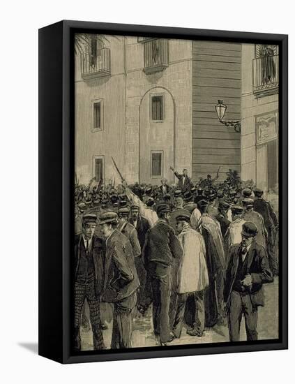 Spain, Barcelona, Working Demonstration-null-Framed Premier Image Canvas