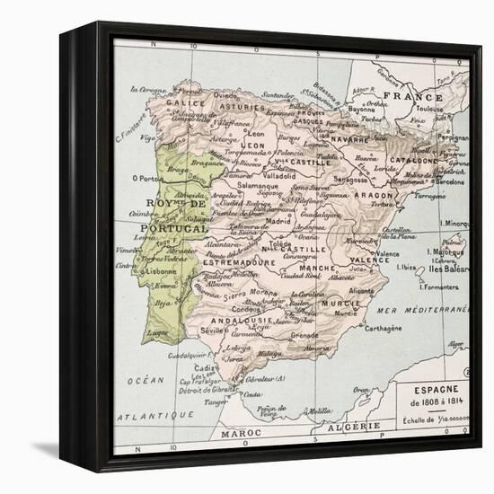 Spain Between 1808 And 1814 Old Map-marzolino-Framed Stretched Canvas