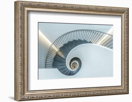 Spain, Bilbao, White and Grey Spiral Staircase-Rob Tilley-Framed Photographic Print