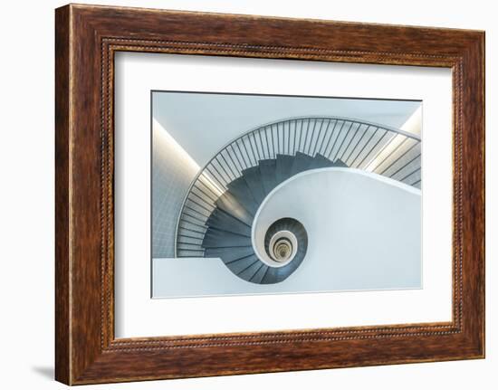 Spain, Bilbao, White and Grey Spiral Staircase-Rob Tilley-Framed Photographic Print