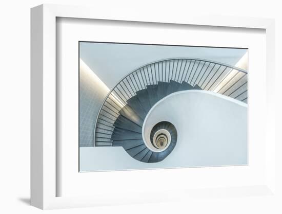 Spain, Bilbao, White and Grey Spiral Staircase-Rob Tilley-Framed Photographic Print