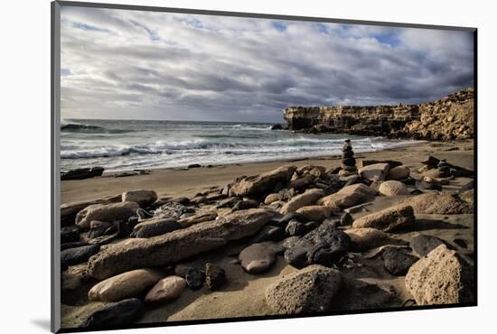 Spain, Canary Islands, Fuerteventura, Beach, Stone Tower, Sea-Andrea Haase-Mounted Photographic Print