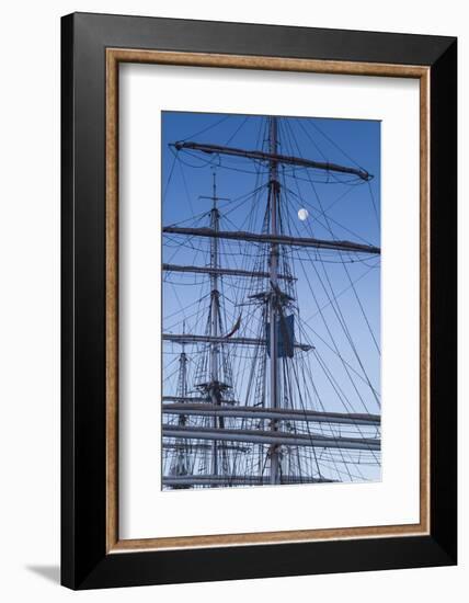 Spain, Canary Islands, Lanzarote, Arecife, Norwegian Tall Ship Christian Radich in Port, Dawn-Walter Bibikow-Framed Photographic Print