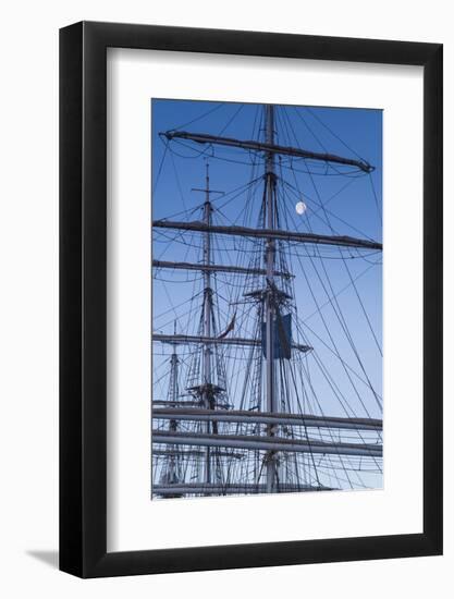 Spain, Canary Islands, Lanzarote, Arecife, Norwegian Tall Ship Christian Radich in Port, Dawn-Walter Bibikow-Framed Photographic Print