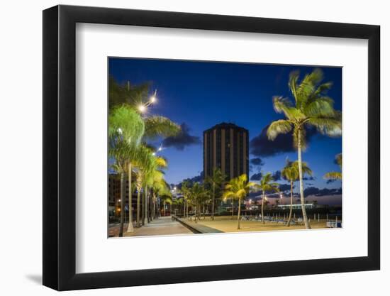 Spain, Canary Islands, Lanzarote, Arecife, Playa Del Reducto Beach at Dawn-Walter Bibikow-Framed Photographic Print