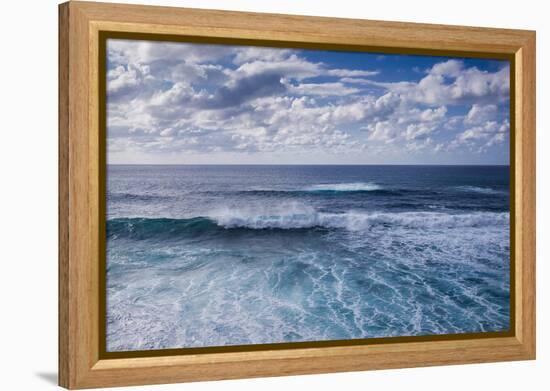 Spain, Canary Islands, Lanzarote, El Golfo, Elevated Waterfront View-Walter Bibikow-Framed Premier Image Canvas