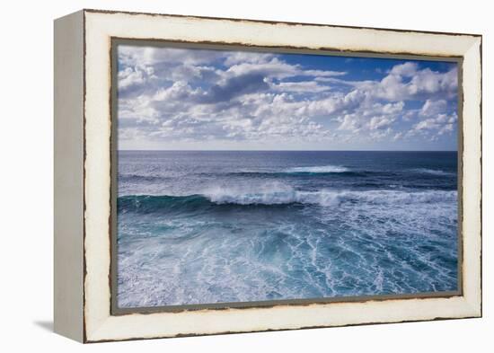 Spain, Canary Islands, Lanzarote, El Golfo, Elevated Waterfront View-Walter Bibikow-Framed Premier Image Canvas