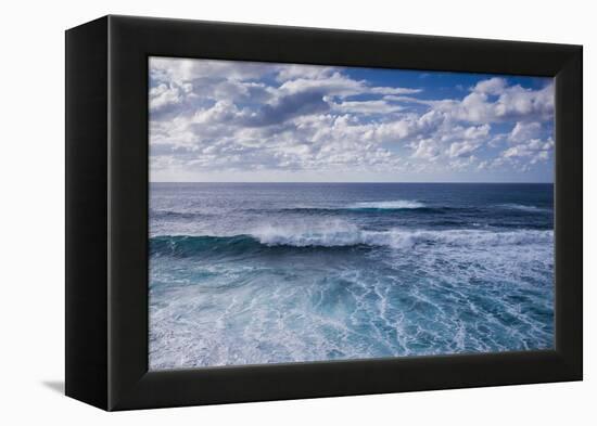 Spain, Canary Islands, Lanzarote, El Golfo, Elevated Waterfront View-Walter Bibikow-Framed Premier Image Canvas