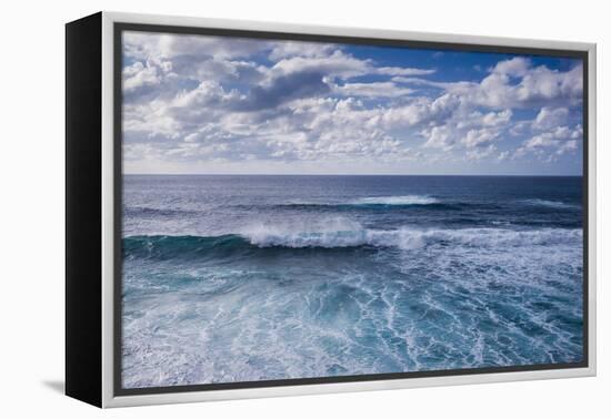 Spain, Canary Islands, Lanzarote, El Golfo, Elevated Waterfront View-Walter Bibikow-Framed Premier Image Canvas