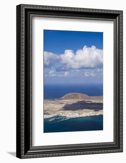 Spain, Canary Islands, Lanzarote, Ye, Elevated View over Isla Graciosa Island-Walter Bibikow-Framed Photographic Print