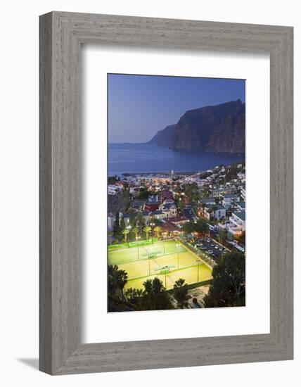 Spain, Canary Islands, Tenerife, Acantilado De Los Gigantes, Local Overview, Tennis Courts, Evening-Rainer Mirau-Framed Photographic Print