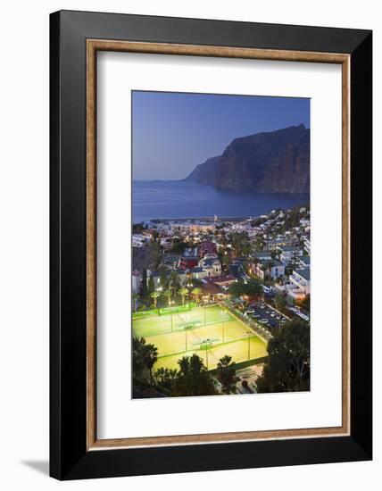 Spain, Canary Islands, Tenerife, Acantilado De Los Gigantes, Local Overview, Tennis Courts, Evening-Rainer Mirau-Framed Photographic Print