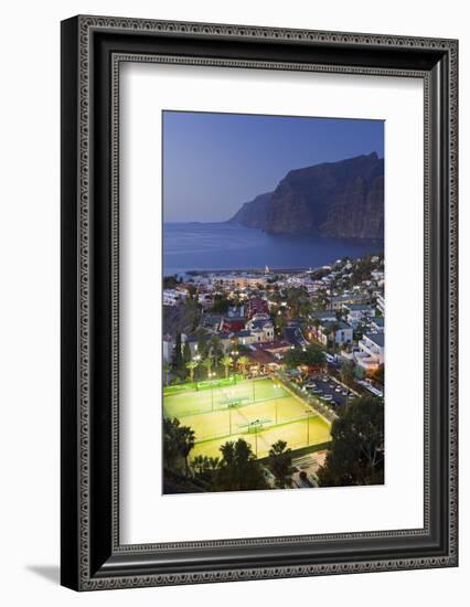 Spain, Canary Islands, Tenerife, Acantilado De Los Gigantes, Local Overview, Tennis Courts, Evening-Rainer Mirau-Framed Photographic Print