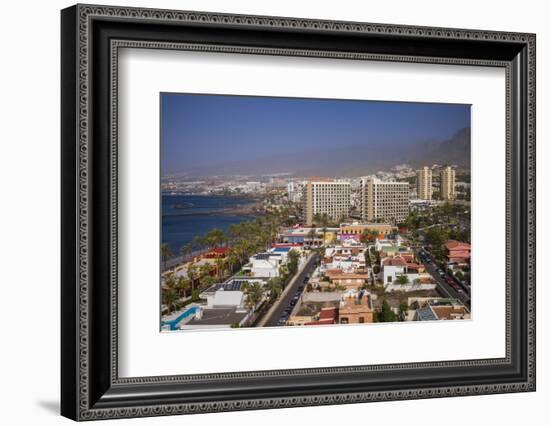 Spain, Canary Islands, Tenerife, Playa De Las Americas, Elevated View Above Playa De Troya Beach-Walter Bibikow-Framed Photographic Print