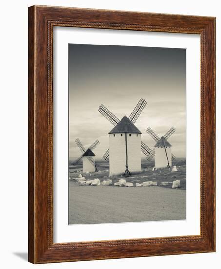 Spain, Castile-La Mancha Region, Ciudad Real Province, La Mancha Area, Campo De Criptana, Antique L-Walter Bibikow-Framed Photographic Print