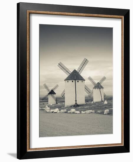 Spain, Castile-La Mancha Region, Ciudad Real Province, La Mancha Area, Campo De Criptana, Antique L-Walter Bibikow-Framed Photographic Print