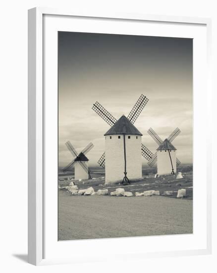 Spain, Castile-La Mancha Region, Ciudad Real Province, La Mancha Area, Campo De Criptana, Antique L-Walter Bibikow-Framed Photographic Print