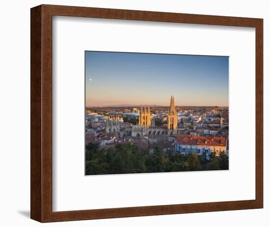 Spain, Castilla Y Leon Region, Burgos Province, Burgos, Burgos Cathedral, Elevated View-Walter Bibikow-Framed Photographic Print