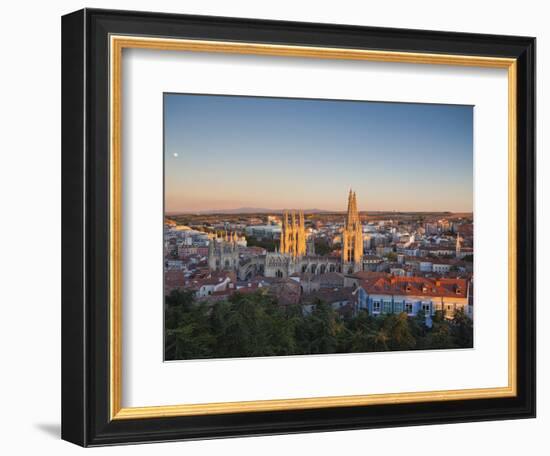 Spain, Castilla Y Leon Region, Burgos Province, Burgos, Burgos Cathedral, Elevated View-Walter Bibikow-Framed Photographic Print