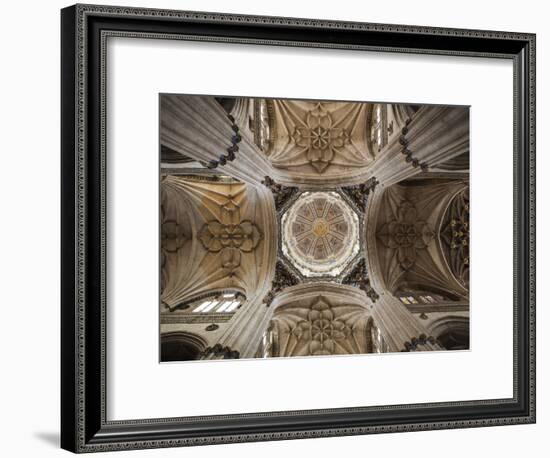 Spain, Castilla Y Leon Region, Salamanca Province, Salamanca, Salamanca Cathedrals, Ceiling-Walter Bibikow-Framed Photographic Print