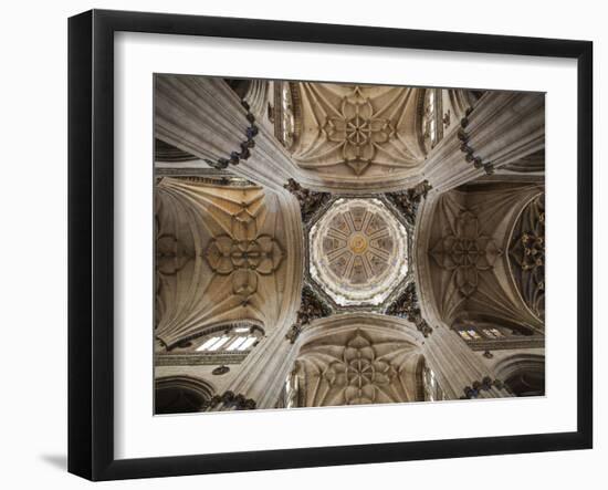 Spain, Castilla Y Leon Region, Salamanca Province, Salamanca, Salamanca Cathedrals, Ceiling-Walter Bibikow-Framed Photographic Print