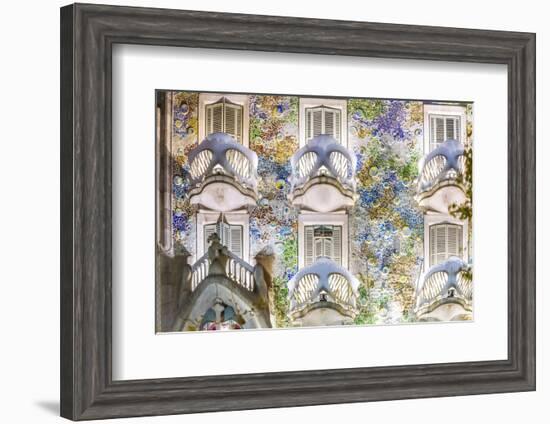 Spain, Catalonia, Barcelona. Casa Batllo, Exterior View at Dusk-Matteo Colombo-Framed Photographic Print