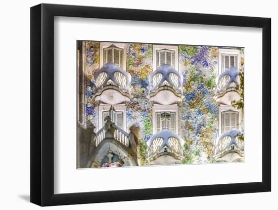 Spain, Catalonia, Barcelona. Casa Batllo, Exterior View at Dusk-Matteo Colombo-Framed Photographic Print