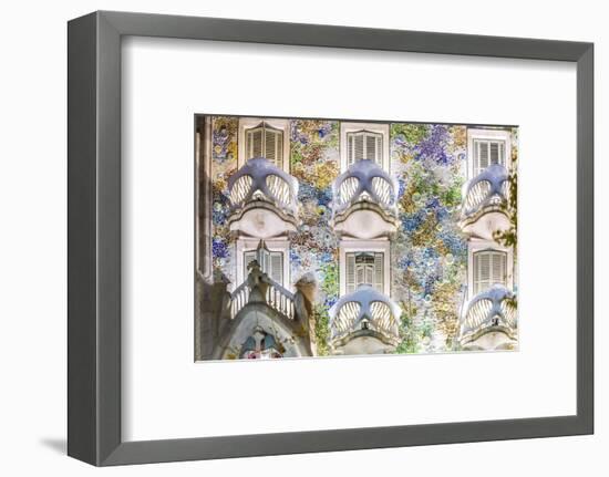 Spain, Catalonia, Barcelona. Casa Batllo, Exterior View at Dusk-Matteo Colombo-Framed Photographic Print