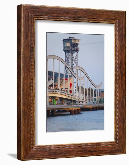 Spain, Catalonia, Barcelona, Harbour, Bridge, Rambla De Mar, Cable Railway-Rainer Mirau-Framed Photographic Print
