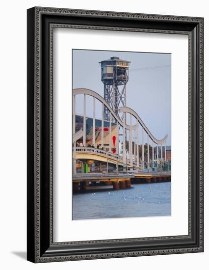 Spain, Catalonia, Barcelona, Harbour, Bridge, Rambla De Mar, Cable Railway-Rainer Mirau-Framed Photographic Print