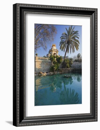 Spain, Catalonia, Barcelona, Parc De La Ciutadella, Wells, Palm-Rainer Mirau-Framed Photographic Print