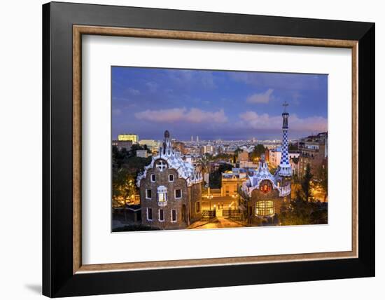 Spain, Catalonia, Barcelona, Park Guell, Listed as World Heritage by Unesco-Gavin Hellier-Framed Photographic Print