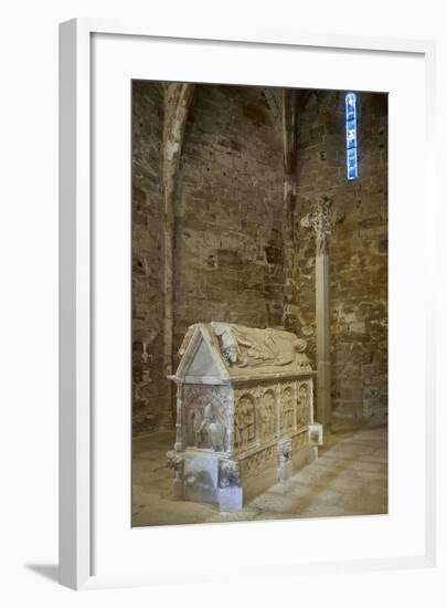 Spain. Catalonia. Church of St. Maria De Bell-Lloc. Tomb of Pere V of Queralt and Alamanda Rocabert-null-Framed Giclee Print