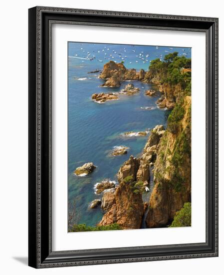 Spain, Catalonia, Costa Brava, Tossa De Mar, Overview of Bay-Shaun Egan-Framed Photographic Print