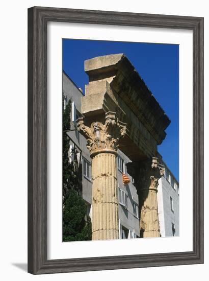 Spain, Catalonia, Tarragona, Ruined Columns at Roman Forum-null-Framed Giclee Print