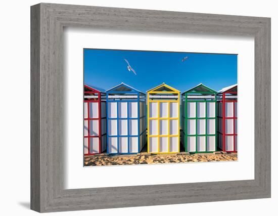 Spain, Costa Brava, Beach Huts-Peter Adams-Framed Photographic Print