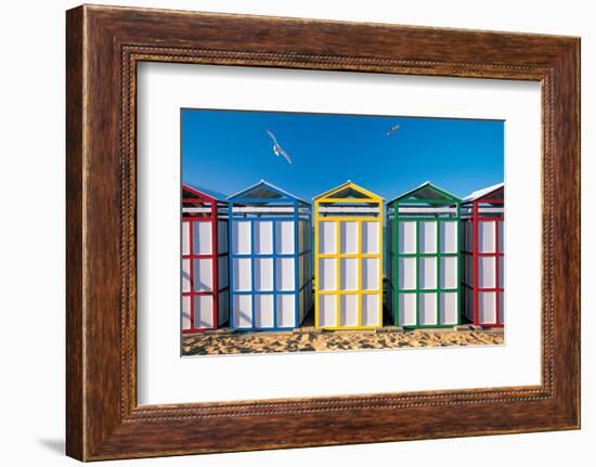 Spain, Costa Brava, Beach Huts-Peter Adams-Framed Photographic Print