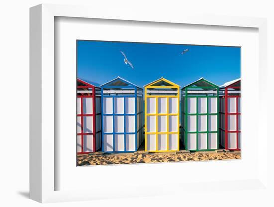 Spain, Costa Brava, Beach Huts-Peter Adams-Framed Photographic Print