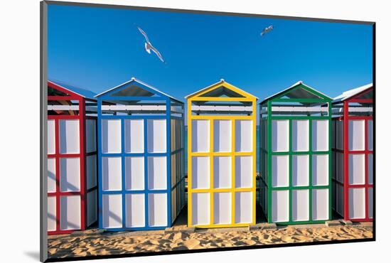 Spain, Costa Brava, Beach Huts-Peter Adams-Mounted Photographic Print