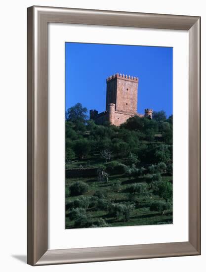 Spain, Extremadura, Nogales, Castle, Detail of Tower-null-Framed Giclee Print