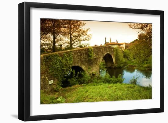 Spain, Galicia, an Old Bridge on the Camino Di Santiago-Ken Scicluna-Framed Photographic Print